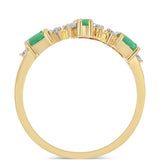 Inel din Argint 925 Placat cu Aur ( 2.33 grame ) cu Smarald Brazilian și Zircon Alb 0.62 Carate