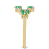 Inel din Argint 925 Placat cu Aur ( 2.33 grame ) cu Smarald Brazilian și Zircon Alb 0.62 Carate