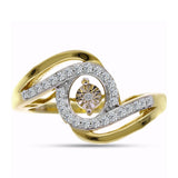 Inel din Argint 925 Placat cu Aur ( 3.9 grame ) cu Diamant Alb și Zircon Alb 0.31 Carate