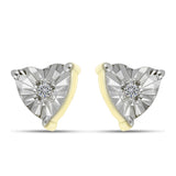 Cercei din Argint 925 Placat cu Aur ( 1.44 grame ) cu Diamant Alb 0.02 Carate