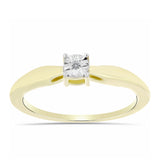 Inel din Argint 925 Placat cu Aur ( 2.22 grame ) cu Diamant Alb 0.01 Carate