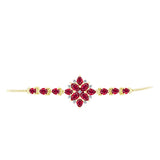 Brățară din Argint 925 Placat cu Aur ( 3.9 grame ) cu Rubin Malagasy și Topaz Alb 3.48 Carate