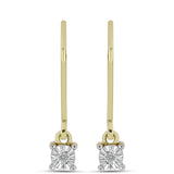 Cercei din Argint 925 Placat cu Aur ( 1.35 grame ) cu Diamant Alb 0.01 Carate