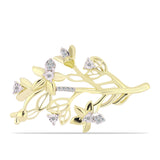 Broşă din Argint 925 Placat cu Aur ( 6.6 grame ) cu Diamant Alb și Topaz Alb 0.15 Carate