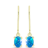 Cercei din Argint 925 Placat cu Aur ( 1.44 grame ) cu Opal Etiopian ”Paradis” 0.59 Carate