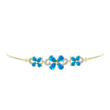Brățară din Argint 925 Placat cu Aur ( 4.76 grame ) cu Opal Etiopian ”Paradis” și Topaz Alb 1.95 Carate