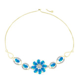Brățară din Argint 925 Placat cu Aur ( 7.69 grame ) cu Opal Etiopian ”Paradis” și Topaz Alb 3.73 Carate