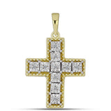 Cruce Pandantiv din Argint 925 Placat cu Aur ( 2.59 grame ) cu Diamant Alb 0.05 Carate