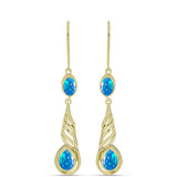 Cercei din Argint 925 Placat cu Aur ( 4.72 grame ) cu Opal Etiopian ”Paradis” 1.41 Carate
