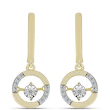 Cercei din Argint 925 Placat cu Aur ( 4.81 grame ) cu Diamant Alb și Topaz Alb 0.16 Carate