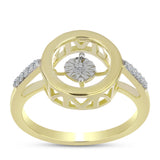 Inel din Argint 925 Placat cu Aur ( 2.83 grame ) cu Diamant Alb și Topaz Alb 0.1 Carate