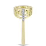 Inel din Argint 925 Placat cu Aur ( 2.83 grame ) cu Diamant Alb și Topaz Alb 0.1 Carate
