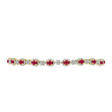 Brățară din Argint 925 Placat cu Aur ( 7.81 grame ) cu Rubin Malagasy și Topaz Alb 5.06 Carate
