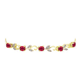 Brățară din Argint 925 Placat cu Aur ( 5.05 grame ) cu Rubin Malagasy și Topaz Alb 2.69 Carate
