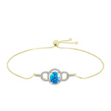 Brățară din Argint 925 Placat cu Aur ( 3.9 grame ) cu Opal Etiopian ”Paradis” și Topaz Alb 1.54 Carate