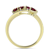 Inel din Argint 925 Placat cu Aur ( 3.14 grame ) cu Granat Rodolit și Topaz Alb 1.26 Carate