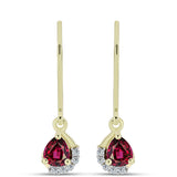 Cercei din Argint 925 Placat cu Aur ( 1.76 grame ) cu Granat Rodolit și Topaz Alb 0.88 Carate