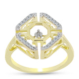 Inel din Argint 925 Placat cu Aur ( 4.32 grame ) cu Diamant Alb și Topaz Alb 0.19 Carate