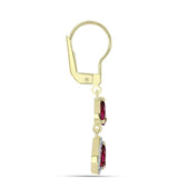 Cercei din Argint 925 Placat cu Aur ( 2.17 grame ) cu Granat Rodolit și Topaz Alb 2.16 Carate