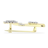 Broşă din Argint 925 Placat cu Aur ( 4.54 grame ) cu Diamant Alb și Topaz Alb 0.38 Carate
