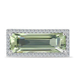 Inel din Argint 925 ( 3.49 grame ) cu Ametist Verde și Topaz Alb 5.96 Carate