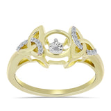 Inel din Argint 925 Placat cu Aur ( 3.78 grame ) cu Diamant Alb și Topaz Alb 0.1 Carate