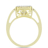 Inel din Argint 925 Placat cu Aur ( 4 grame ) cu Diamant Alb și Topaz Alb 0.23 Carate