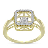 Inel din Argint 925 Placat cu Aur ( 4 grame ) cu Diamant Alb și Topaz Alb 0.23 Carate