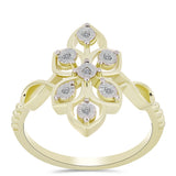 Inel din Argint 925 Placat cu Aur ( 3.24 grame ) cu Diamant Alb 0.04 Carate