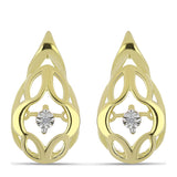Cercei din Argint 925 Placat cu Aur ( 4.91 grame ) cu Diamant Alb 0.01 Carate