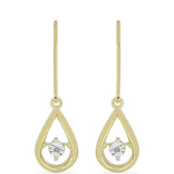 Cercei din Argint 925 Placat cu Aur ( 3.64 grame ) cu Diamant Alb 0.01 Carate