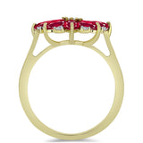 Inel din Argint 925 Placat cu Aur ( 2.66 grame ) cu Rubin Malagasy și Topaz Alb 3.22 Carate