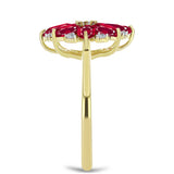 Inel din Argint 925 Placat cu Aur ( 2.66 grame ) cu Rubin Malagasy și Topaz Alb 3.22 Carate