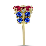 Inel din Argint 925 Placat cu Aur ( 3.57 grame ) cu Rubin Malagasy și Safir Albastru Australian 3.1 Carate