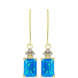 Cercei din Argint 925 Placat cu Aur ( 1.86 grame ) cu Opal Etiopian ”Paradis” și Topaz Alb 1.22 Carate