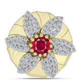 Pandantiv din Argint 925 Placat cu Aur ( 4.49 grame ) cu Rubin Malagasy și Topaz Alb 1.4 Carate