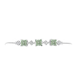 Brățară din Argint 925 ( 4.74 grame ) cu Ametist Verde și Topaz Alb 2.98 Carate