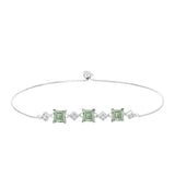 Brățară din Argint 925 ( 4.74 grame ) cu Ametist Verde și Topaz Alb 2.98 Carate
