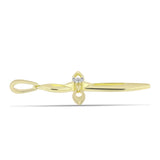 Cruce Pandantiv din Argint 925 Placat cu Aur ( 2.16 grame ) cu Diamant Alb 0.01 Carate