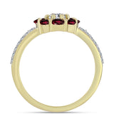 Inel din Argint 925 Placat cu Aur ( 2.25 grame ) cu Granat Rodolit și Topaz Alb 1.19 Carate