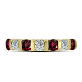 Inel din Argint 925 Placat cu Aur ( 3.4 grame ) cu Granat Rodolit și Topaz Alb 2.26 Carate