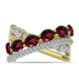 Inel din Argint 925 Placat cu Aur ( 5.23 grame ) cu Granat Rodolit și Topaz Alb 3.74 Carate