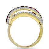 Inel din Argint 925 Placat cu Aur ( 5.23 grame ) cu Granat Rodolit și Topaz Alb 3.74 Carate