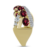 Inel din Argint 925 Placat cu Aur ( 5.23 grame ) cu Granat Rodolit și Topaz Alb 3.74 Carate