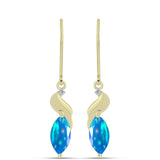 Cercei din Argint 925 Placat cu Aur ( 2.25 grame ) cu Opal Etiopian ”Paradis” și Topaz Alb 1.24 Carate