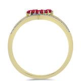 Inel din Argint 925 Placat cu Aur ( 3.17 grame ) cu Rubin Malagasy și Topaz Alb 0.91 Carate