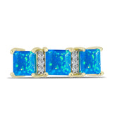 Inel din Argint 925 Placat cu Aur ( 3 grame ) cu Opal Etiopian ”Paradis” și Topaz Alb 2.09 Carate
