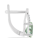 Cercei din Argint 925 ( 2.3 grame ) cu Ametist Verde și Topaz Alb 1.22 Carate