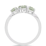 Inel din Argint 925 ( 2.93 grame ) cu Ametist Verde și Topaz Alb 1.44 Carate