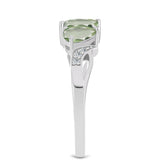 Inel din Argint 925 ( 2.93 grame ) cu Ametist Verde și Topaz Alb 1.44 Carate